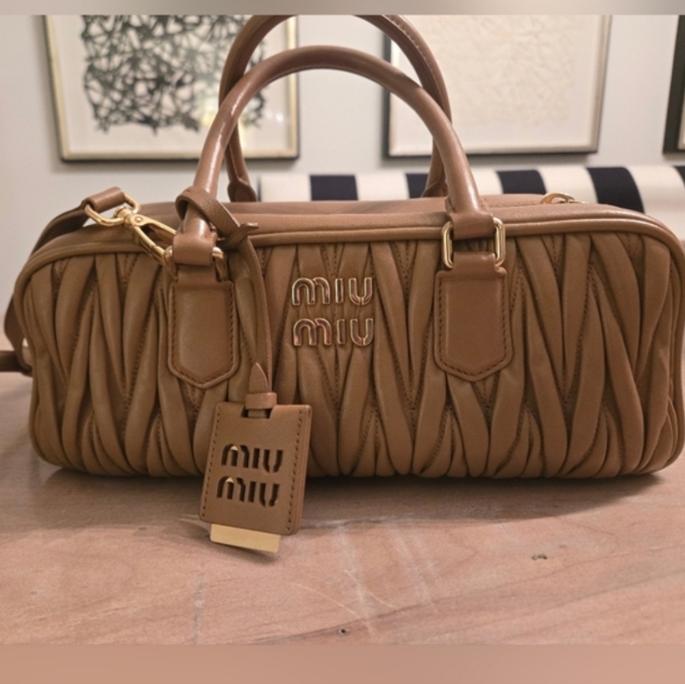 Miu Miu large arcadie lamb leather shoulder bag 
